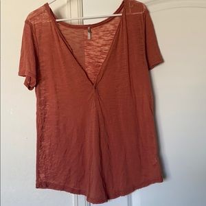 Orange burnout T shirt